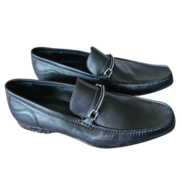 BALLY of Switzerland Black Leather Marple Dress Loafers Men's Size 10.5 US - Picture 1 of 6